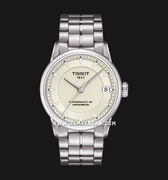 TISSOT T-Classic T086.208.11.261.00 Luxury Powermatic Ivory Dial Stainless Steel Strap