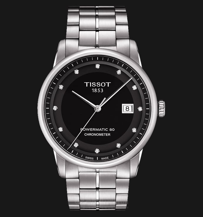 TISSOT Luxury Powermatic80 Chronometer T086.408.11.056.00 Black Dial Stainless Steel