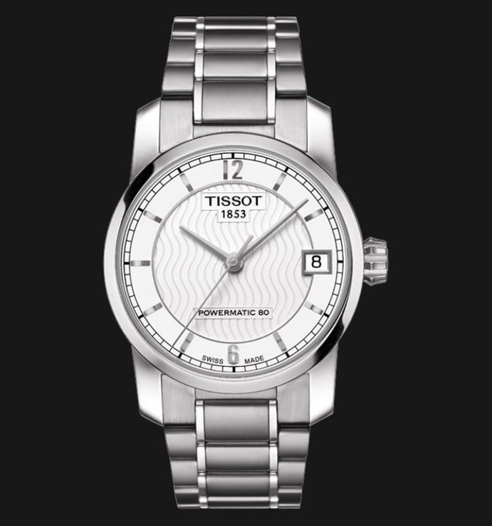 Tissot T-Classic Titanium T087.207.44.037.00 Automatic Lady Silver Dial Grey Titanium Strap