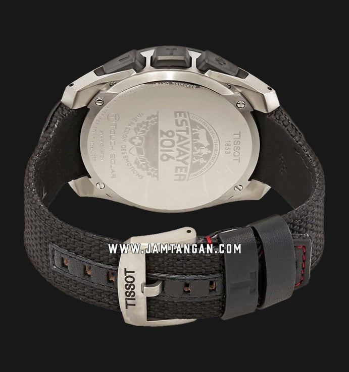 TISSOT T-Touch T091.420.46.051.02 Solar Perpetual Digital Analog Dial Black Leather Strap