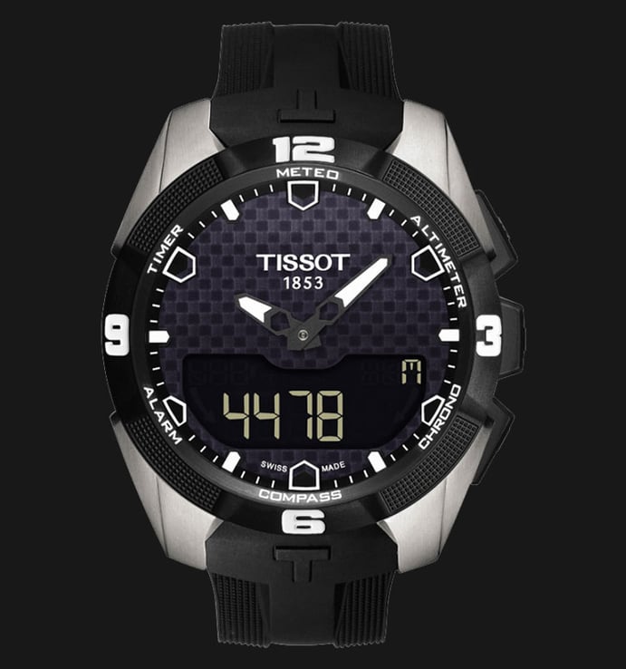 Tissot T-Touch Expert T091.420.47.051.00 Tough Solar Black Digital Analog Dial Black Rubber strap