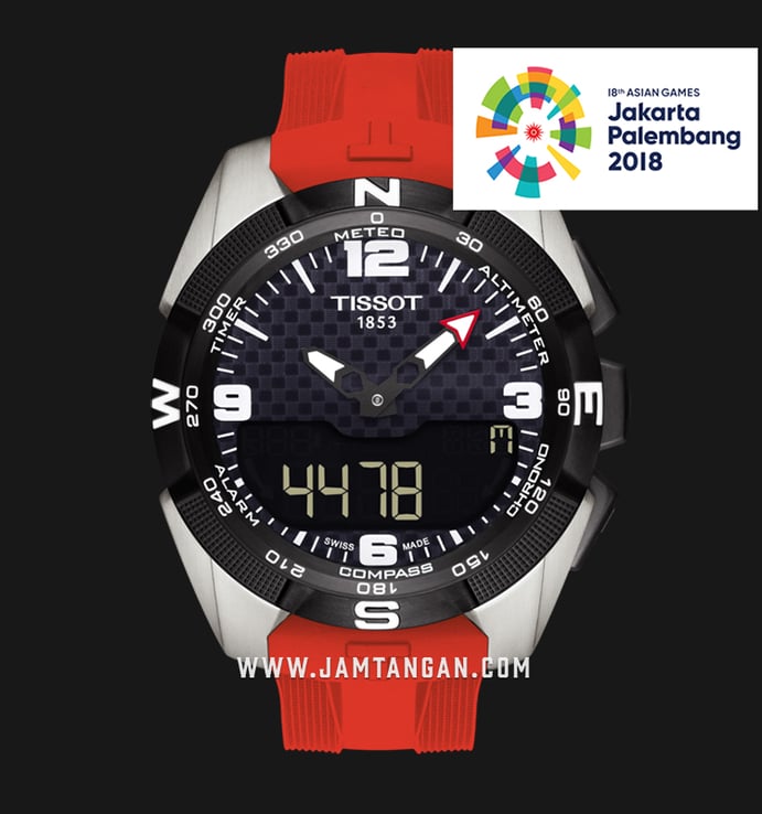 Tissot T091.420.47.057.03 T-Touch Expert XL Asian Games 2018 Man Red Silicone Strap