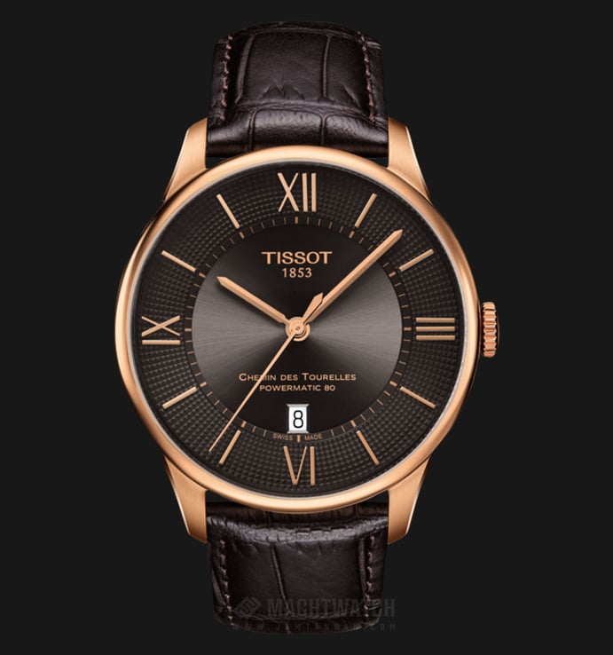 TISSOT T-Classic T099.407.36.448.00 Chemin Des Tourelles Men Brown Dial Brown Leather Strap