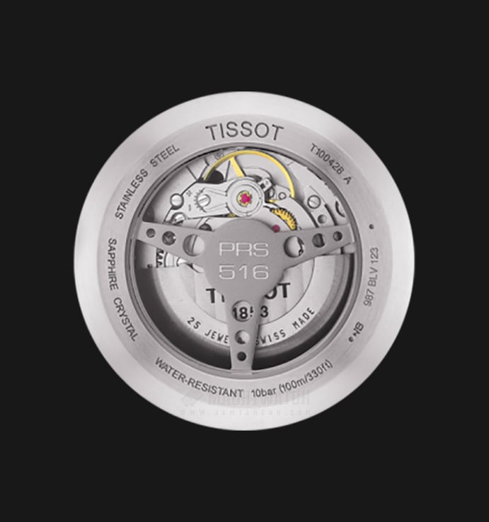 Tissot PRS 516 T100.428.16.051.00 Automatic Black Dial Black Leather Strap