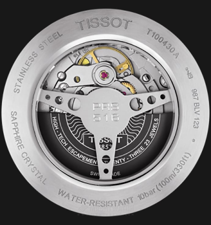 TISSOT PRS 516 T100.430.36.051.00 Automatic Black Dial Black Leather Strap