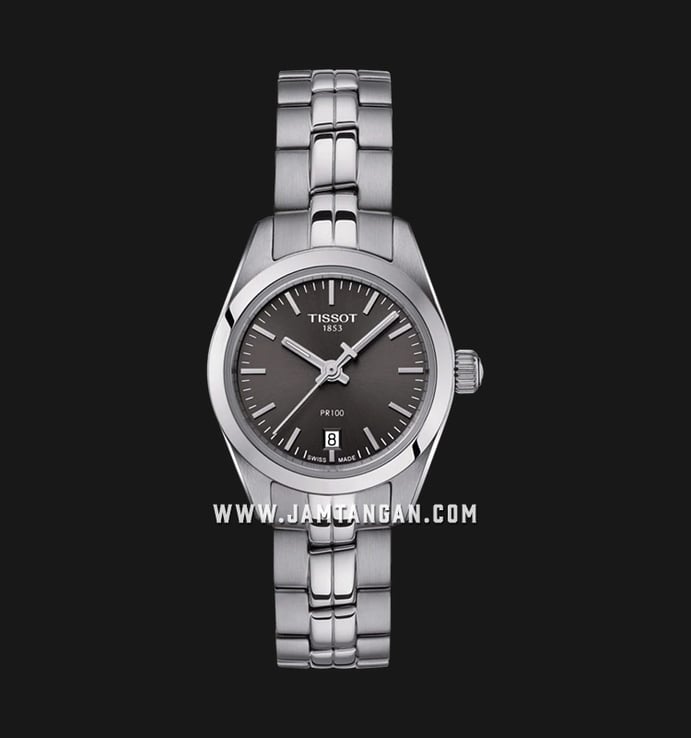 TISSOT PR100 Small T101.010.11.061.00 Ladies Grey Dial Stainless Steel Strap