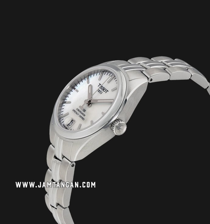 TISSOT PR100 T101.208.11.111.00 Chronometer Mother of Pearl Dial Stainless Steel Strap