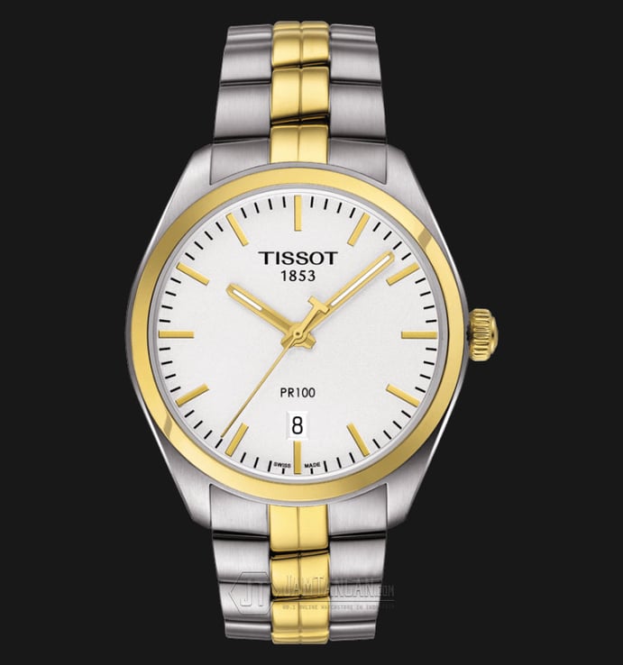 Tissot PR 100 T101.410.22.031.00 Gent Silver Dial Two Tone Stainless Steel Strap