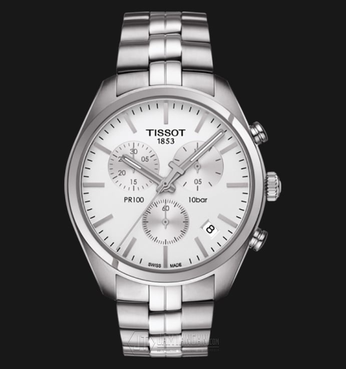 TISSOT PR 100 T101.417.11.031.00 Chronograph Gent Silver Dial Stainless Steel Strap