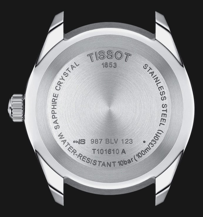 TISSOT T-Classic  T101.610.16.051.00 PR 100 Sport Black Dial Black Leather Strap