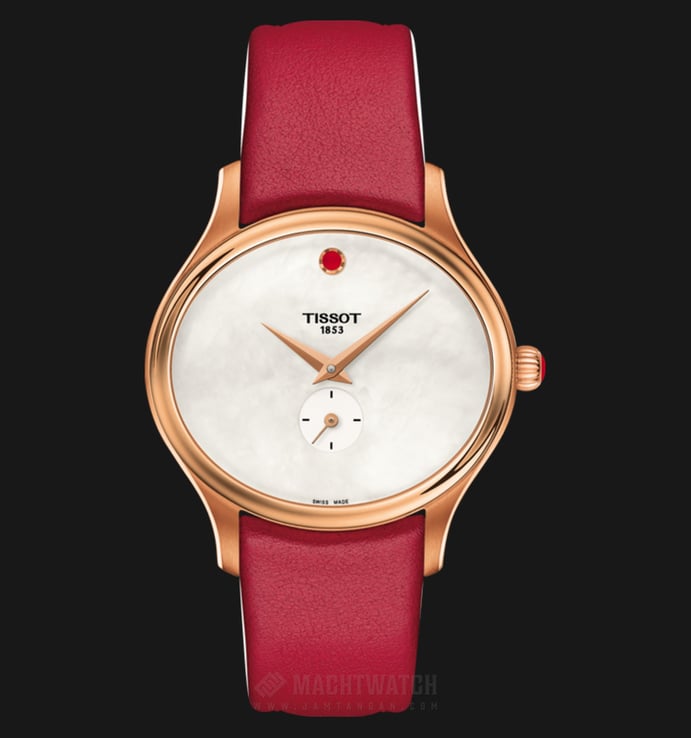 TISSOT Bella Ora T103.310.36.111.01 White Mother of Pearl Dial Red Leather Strap