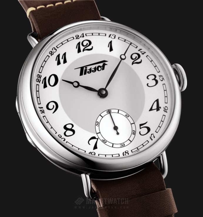 TISSOT Heritage 1936 Mechanical T104.405.16.012.00 White Dial Brown Leather Strap