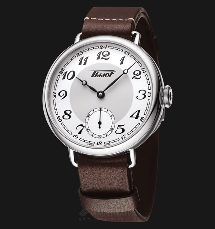 TISSOT Heritage 1936 Mechanical T104.405.16.012.00 White Dial Brown Leather Strap