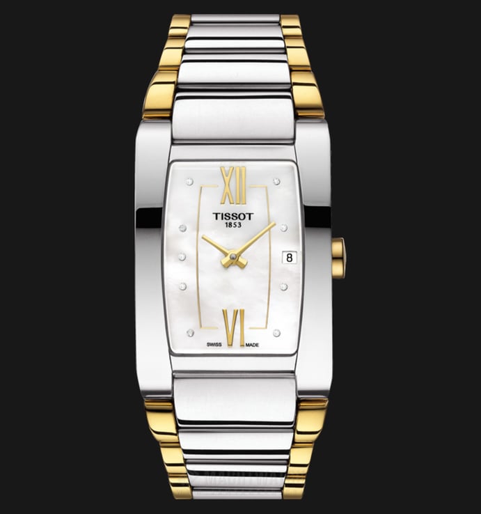 TISSOT Generosi-T T105.309.22.116.00 White Mother of Pearl Dial Dual Tone Stainless Steel