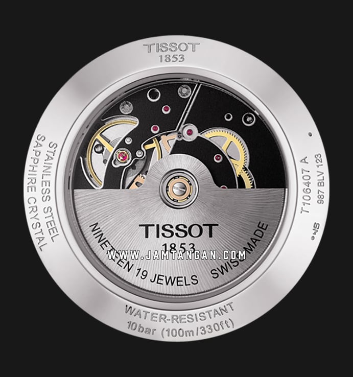 Tissot T106.407.16.031.00 V8 Swissmatic Men Silver Dial Brown Leather Strap