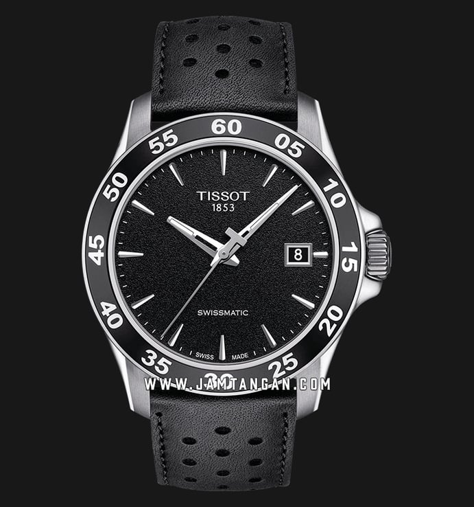 Tissot T106.407.16.051.00 V8 Swissmatic Mens Black Dial Black Leather Strap