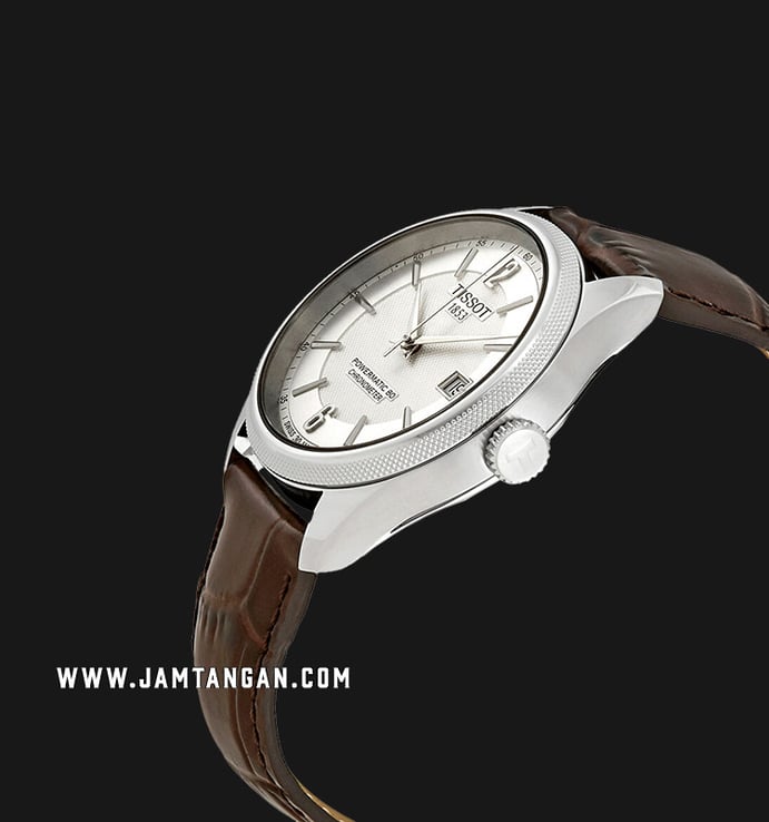 TISSOT T-Classic T108.408.16.037.00 Ballade Powermatic 80 COSC Silver Dial Brown Leather Strap