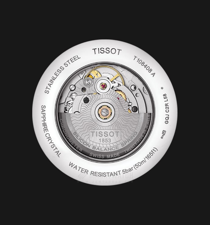 TISSOT Ballade Powermatic80 COSC T108.408.16.057.00 Black Dial Black Leather Strap