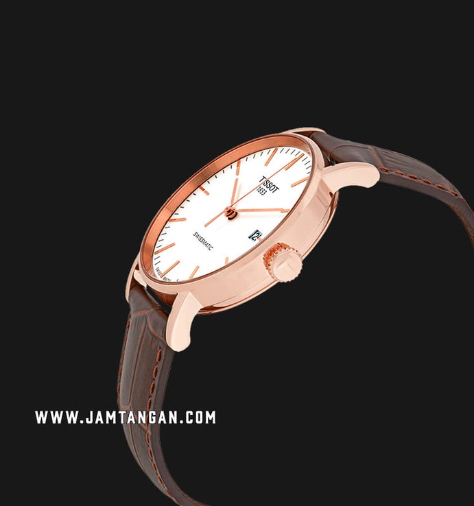 TISSOT Swissmatic T109.407.36.031.00 Silver Dial Brown Leather Strap