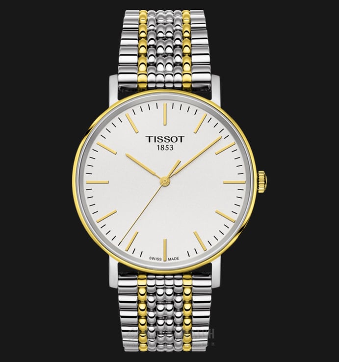 TISSOT Classic T109.410.22.031.00 Man White Dial Dual Tone Stainless Steel Strap
