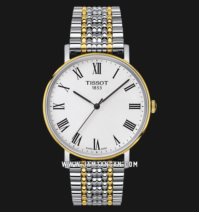 Tissot Everytime Medium T109.410.22.033.00 Men Silver Dial Dual Tone Stainless Steel Strap