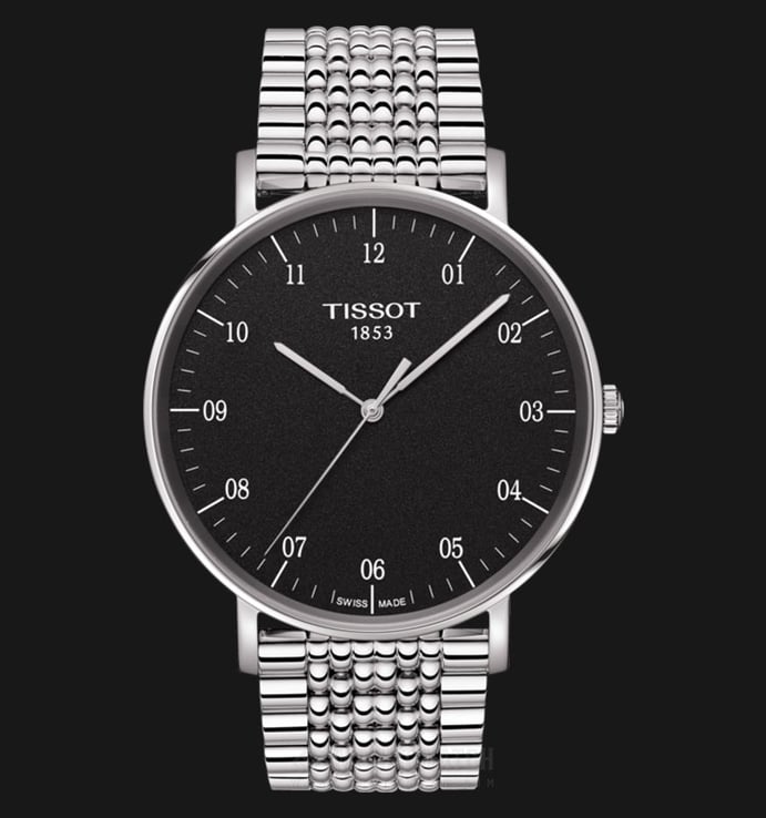 Tissot Everytime T109.610.11.077.00 Man Black Dial Stainless Steel Strap