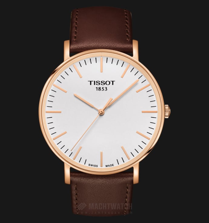 TISSOT T-Classic T109.610.36.031.00 Everytime Large Silver Dial Leather Strap