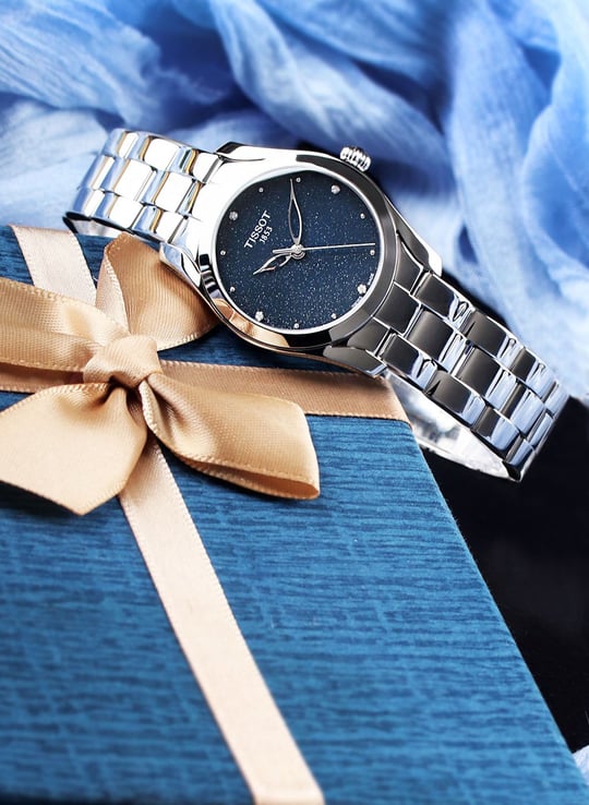 TISSOT T-Wave T112.210.11.046.00 Ladies Blue Dial Stainless Steel Strap