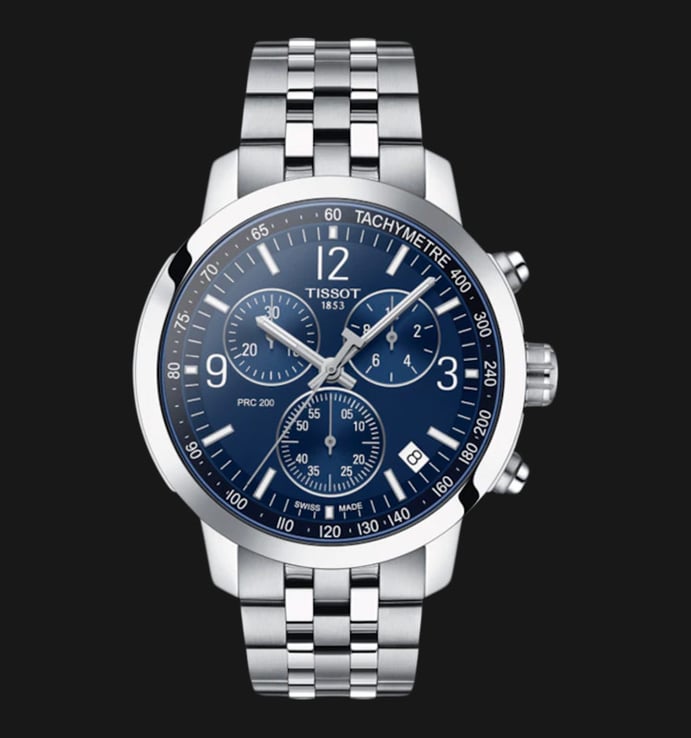 TISSOT T-Sport T114.417.11.047.00 PRC 200 Chronograph Blue Dial Stainless Steel Strap