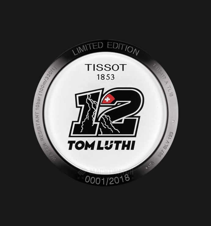 TISSOT T115.417.37.061.02 T-Race Thomas Luthi Limited Edition Man Black Dial Black Rubber Strap