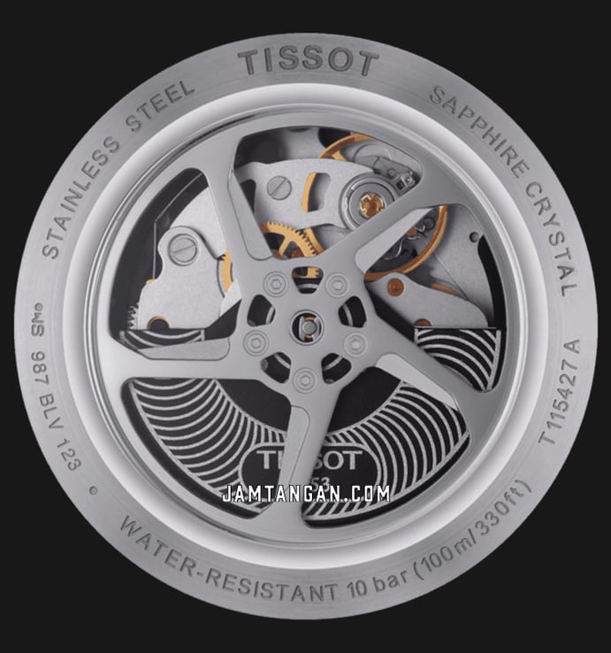 TISSOT T-Race T115.427.27.061.00 Automatic Chronograph Men Anthracite Dial Black Leather Strap 
