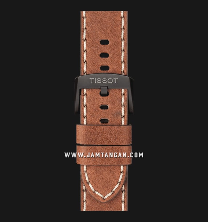 TISSOT T-Sport T116.407.36.051.01 Gent XL Swissmatic Black Dial Brown Leather Strap