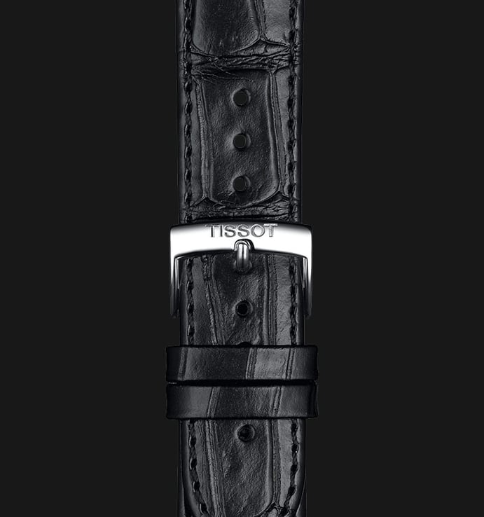 Tissot T-Classic T122.407.16.051.00 Carson Premium Powematic 80 Black Dial Black Leather Strap