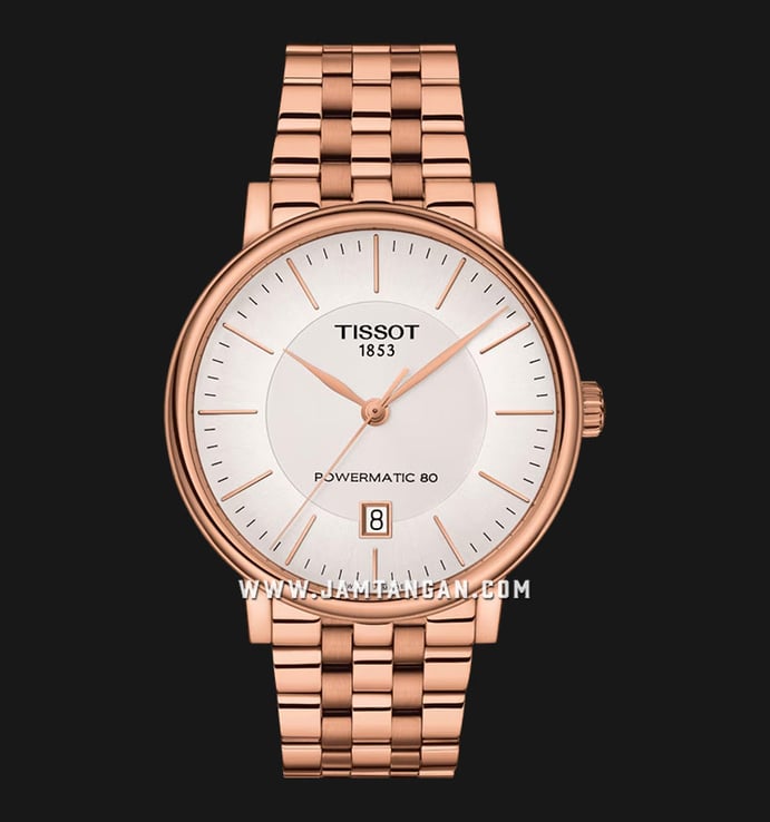 Tissot T-Classic T122.407.33.031.00 Carson Premium Powermatic 80 Rose Gold Stainless Steel Strap
