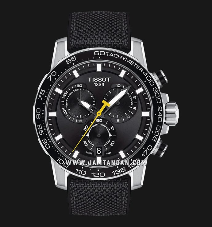 TISSOT T-Sport T125.617.17.051.02 Supersport Chronograph Men Black Dial Black Textile Strap