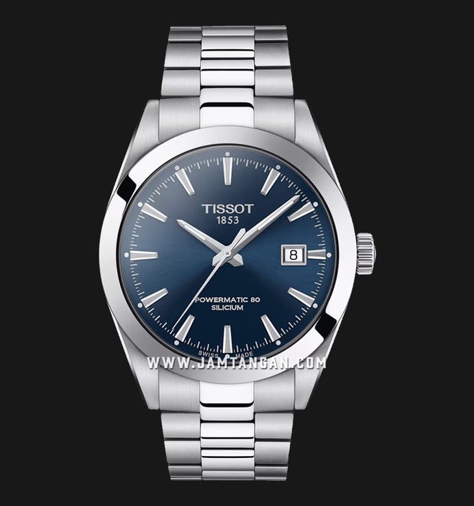 Tissot T-Classic T127.407.11.041.00 Gentleman Powermatic 80 Silicium Blue Dial Stainless Steel Strap