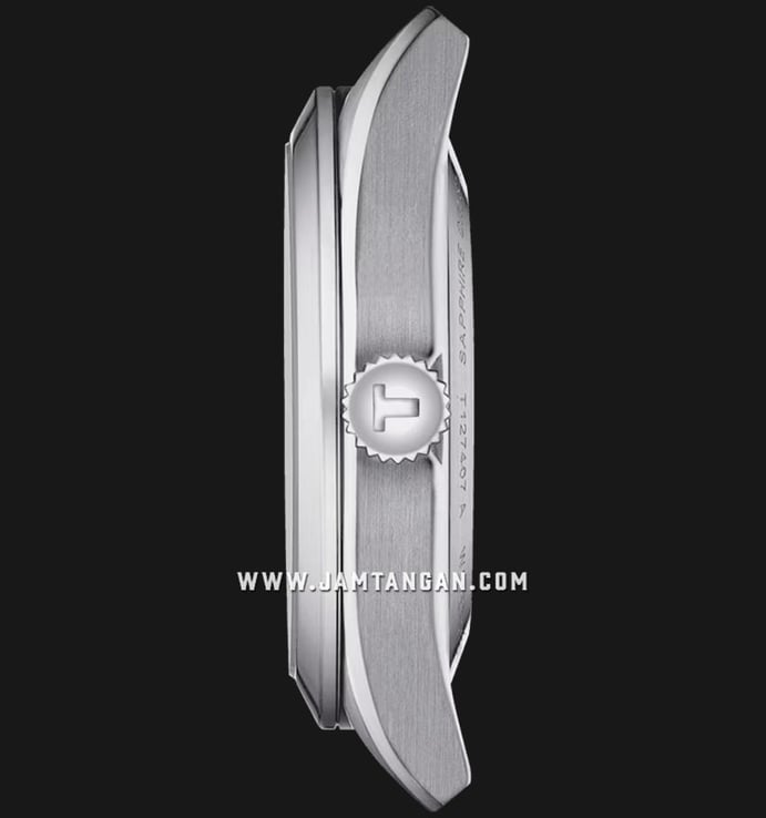 Tissot T-Classic T127.407.11.081.00 Gentleman Powermatic 80 Open Heart Rhodium Dial St. Steel Strap