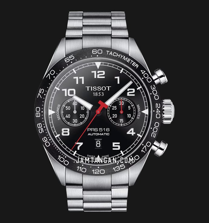 TISSOT T-Sport T131.627.11.052.00 PRS 516 Automatic Chronograph Black Dial Stainless Steel Strap