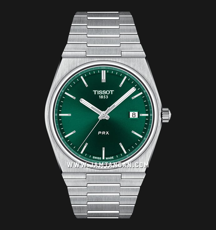 Tissot T-Classic T137.410.11.091.00 PRX Green Dial Stainless Steel Strap
