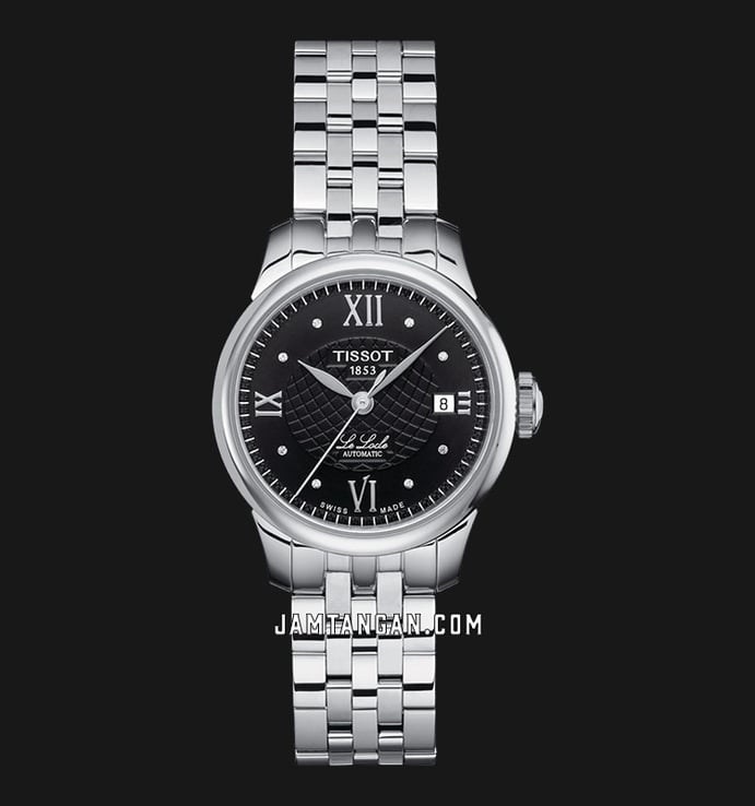Tissot T-Classic T41.1.183.56 Le Locle Automatic Ladies Black Dial Stainless Steel Strap