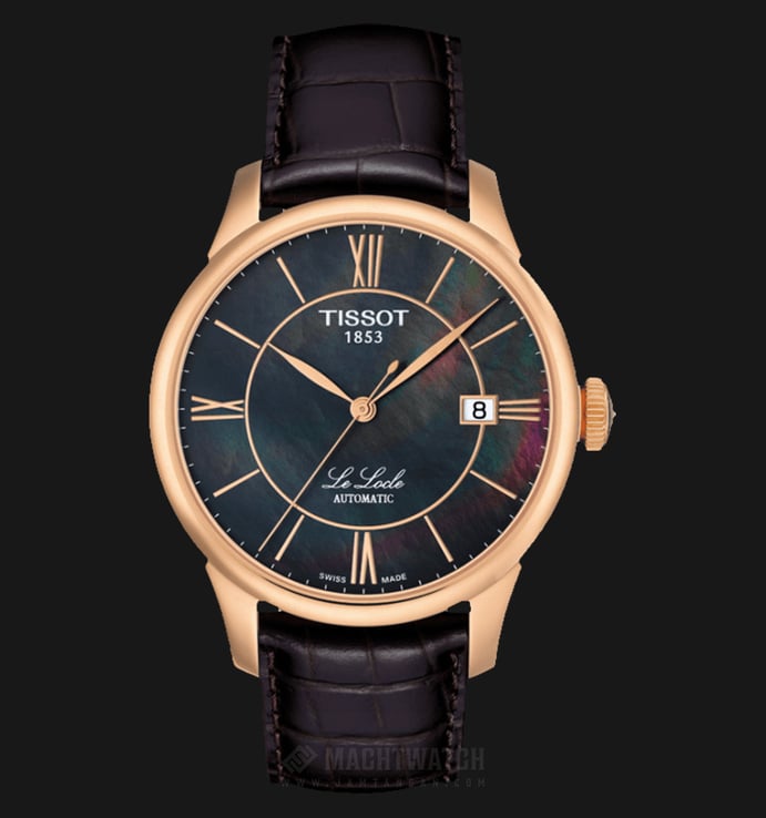 TISSOT Le Locle Automatic T41.6.413.63 Black Mother of Pearl Dial Black Leather Strap
