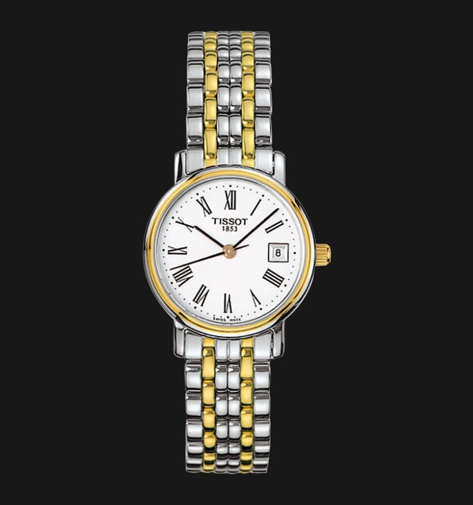 Tissot Desire T52.2.281.13 Small Lady White Dial Two Tone Stainless Steel Strap