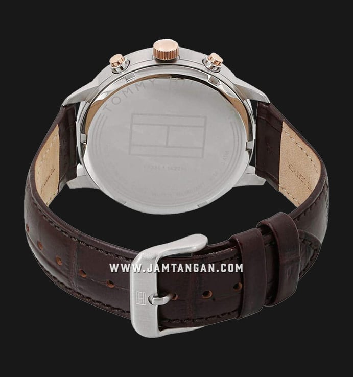 Tommy Hilfiger 1710360 Liam Men Silver Dial Brown Leather Strap