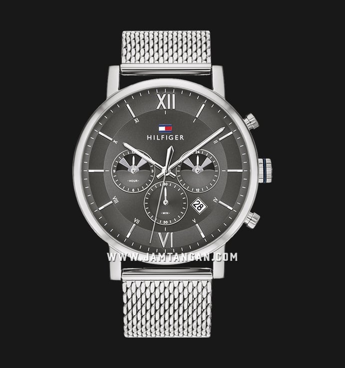 Tommy Hilfiger Evan 1710396 Grey Dial Mesh Stainless Steel Strap