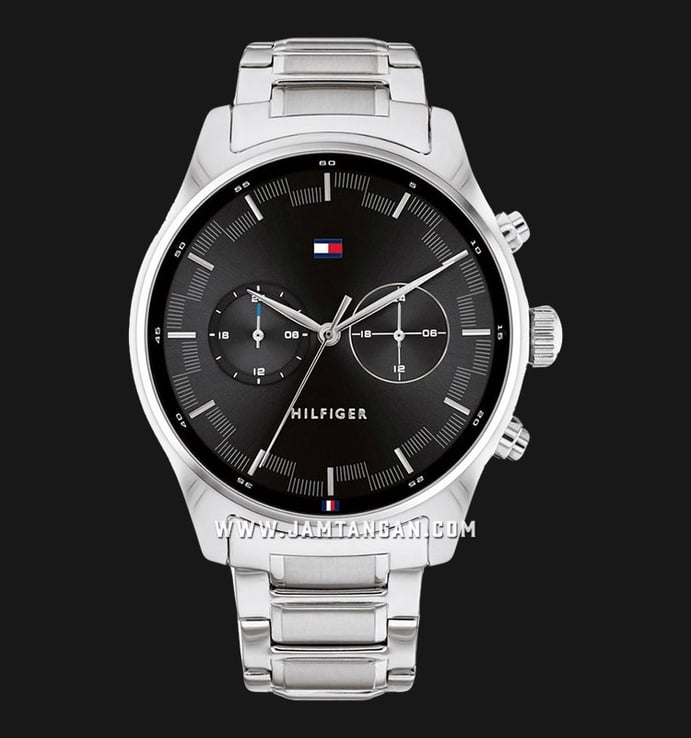 Tommy Hilfiger Sawyer 1710419 Black Dial Stainless Steel Strap