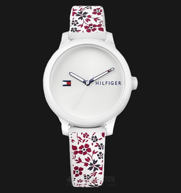 Tommy Hilfiger Ashley 1781793 Ladies White Dial Multicolor Rubber Strap