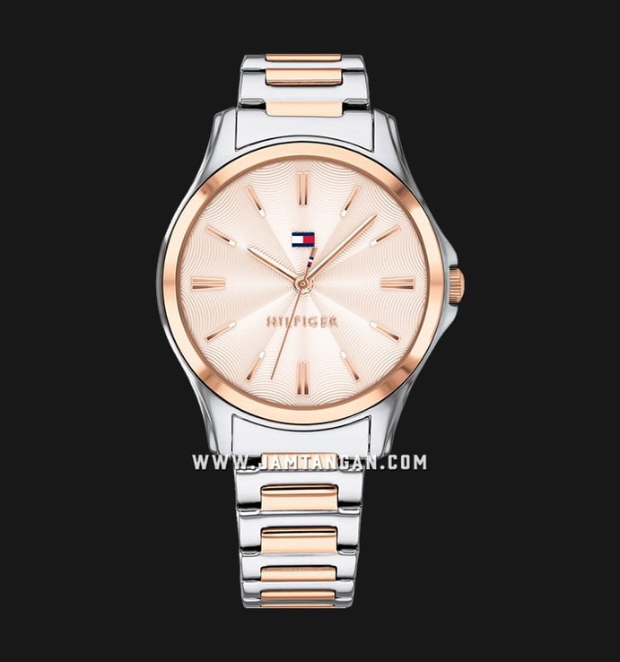 Tommy Hilfiger 1781952 Lori Ladies Rose Gold Dial Dual Tone Stainless Steel Strap