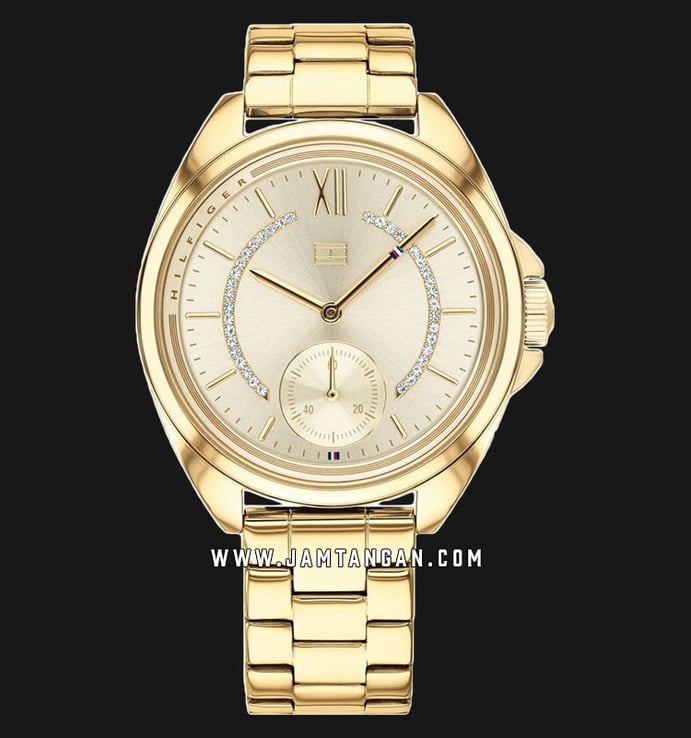 Tommy Hilfiger Ava 1781988 Ladies Gold Dial Gold Stainless Steel Strap