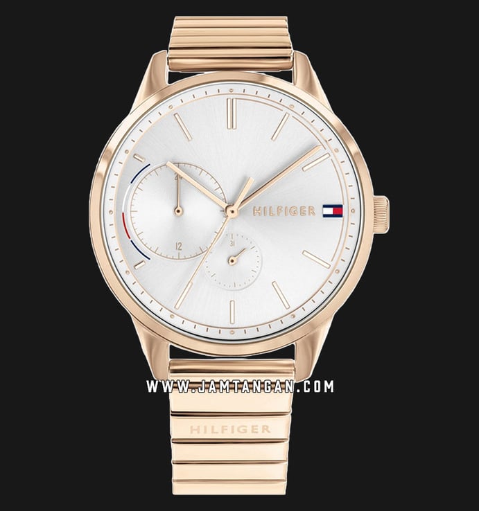 Tommy Hilfiger 1782021 Brooke Ladies Silver Dial Rose Gold Stainless Steel Strap