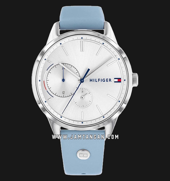 Tommy Hilfiger 1782023 Brooke Ladies Silver Dial Blue Leather Strap